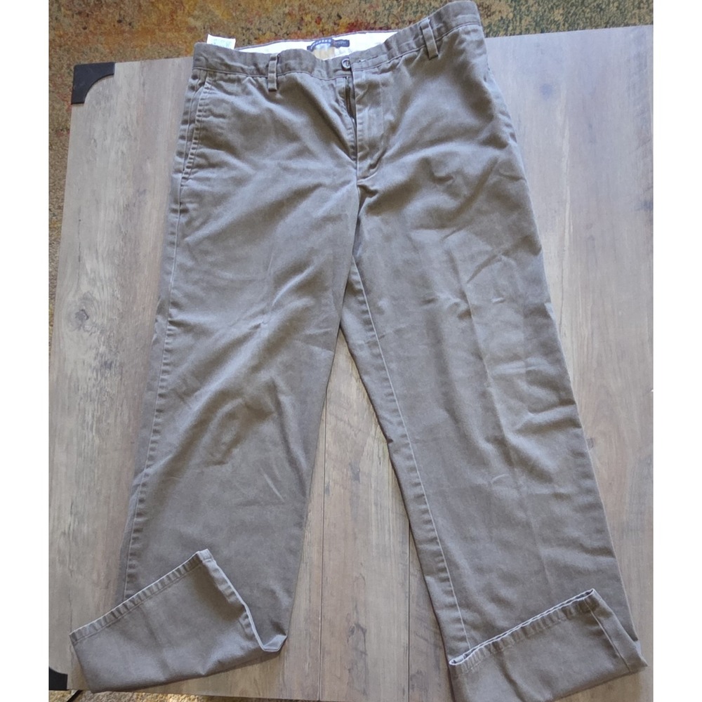 Dockers Brown Trouser Straight Fit Work Casual Mens Pants Sz 33x32(29.5") Inseam